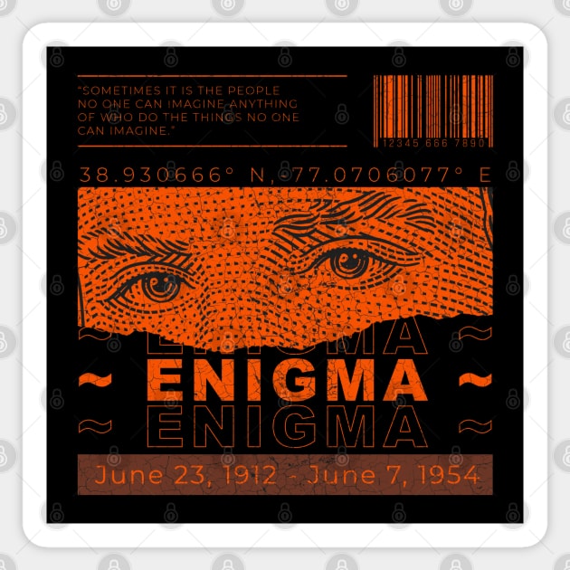 Alan Turing Enigma // Streetwear Art Sticker by Davy Cloth